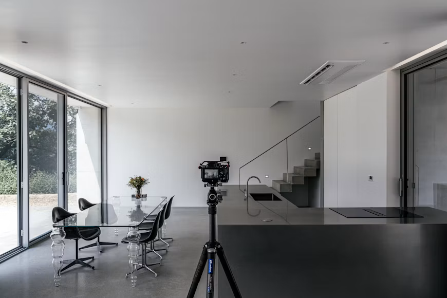 Corporate team on a real-estate shoot